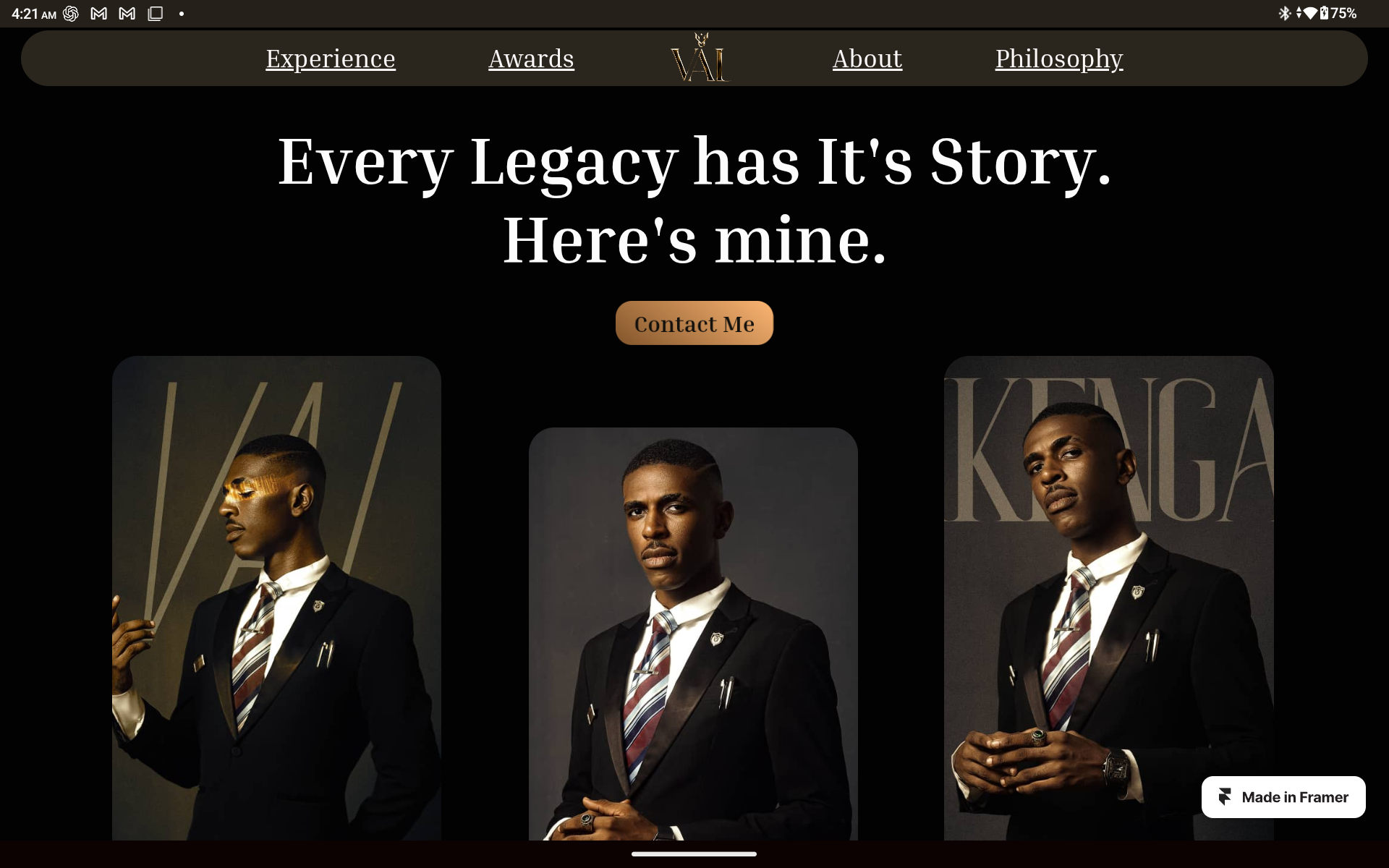 Example portfolio website built for a client — Valentine's site